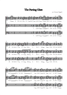 The Parting Glass Sheet Music Irish Three Part Harmony Voice Squad Choir Choral Folk Song Preview